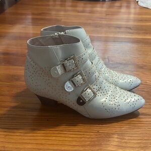 Jeffrey Campbell Ivory Studded Western Ankle Boots